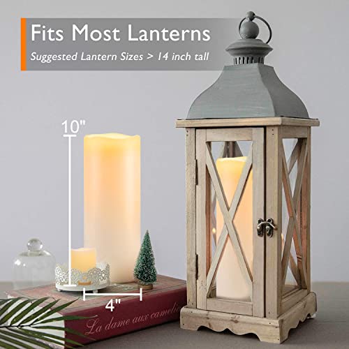 10" x 4" Large Waterproof Outdoor Flameless Candles with Remote Control and Timer (2 Count)