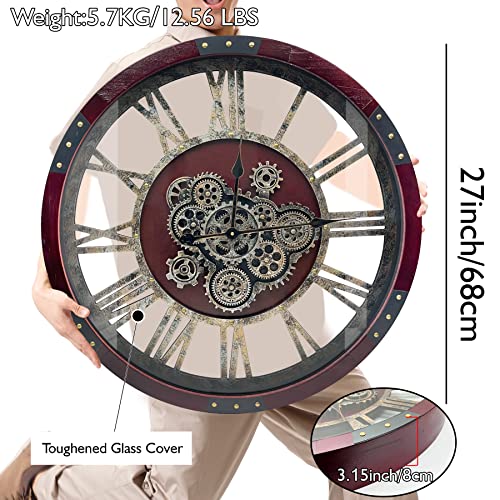 27" Original Moving Gears Wall Clock