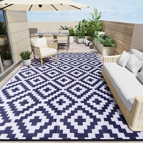 Outdoor Rug 10x14 ft Waterproof Reversible Mat (140 Sq Ft)