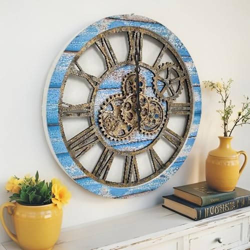 The Gears Clock The Original Real Moving Gear Wall Clock Vintage Industrial Oversized Rustic Farmhouse