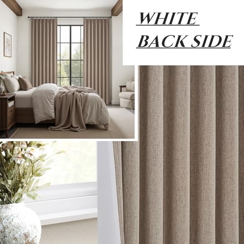 Dark Flax Primitive Heavy Curtain 120 Inch Long 2 Panels Burg (2 Count)