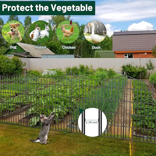 No Dig Dog Fence Outdoor for Yard with Gate