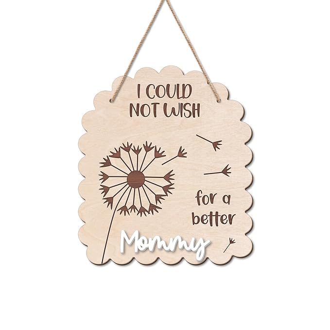DIY Mothers Day Fingerprints Dandelion Craft Hanging Sign for New Mom Mama, Baby First Mother Day Fingerprints Keepsake Gifts, Dandelion Craft Gift from Kid Activity, Could Not Wish for A Better Mommy