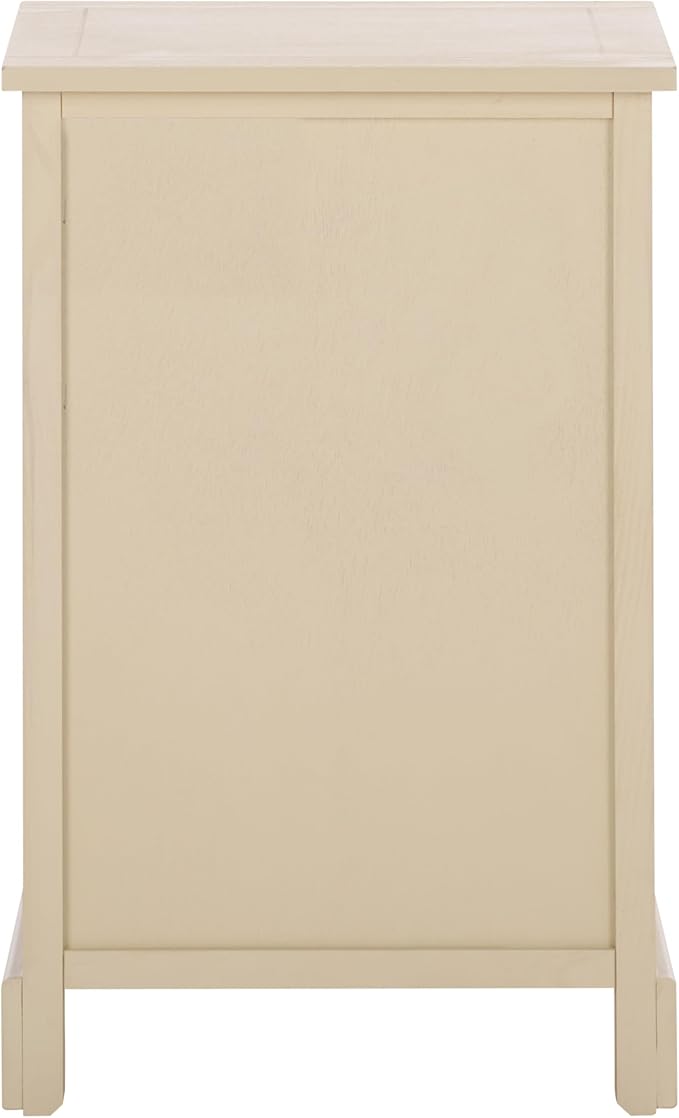 SAFAVIEH Home Collection – Carrie Sand 3-Drawer Storage Side Table, Mixed-Material Cottage Design, Fully Assembled (AMH5700J)