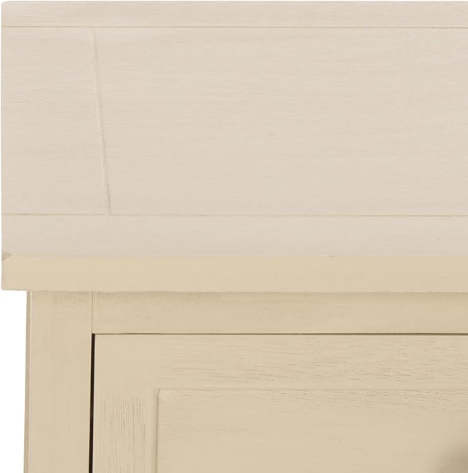 SAFAVIEH Home Collection – Carrie Sand 3-Drawer Storage Side Table, Mixed-Material Cottage Design, Fully Assembled (AMH5700J)