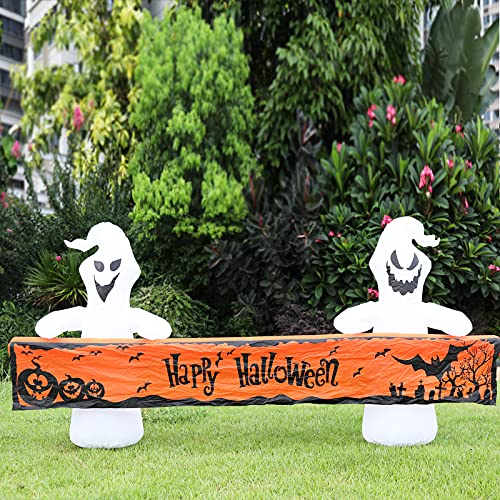 Halloween Outdoor Inflatable Ghost Yard Decor with Happy Halloween (8FT)