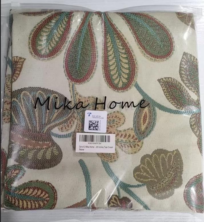 Set of 2 Jacquard Tropical Leaf Pattern Throw Pillow Covers Decorative Pillowcase 20X20 Inches (2 Count)