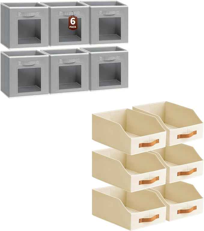 6 Packs Closet Organizers Bins 6 Pack Large Trapezoid Collapsible Storage Bins