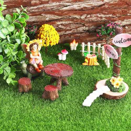 6 Pieces Fake Grass for Crafts Fairy Garden 6 x 6 Inches Artificial Garden Grass for Miniature Ornament Dollhouse DIY Decoration (6 Count)
