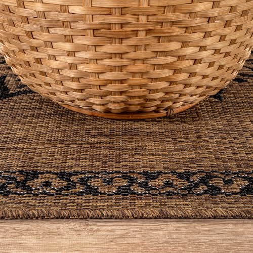 Outdoor Rug 8x10 Medallion Gold Modern Area Rugs for Indoor and Outdoor Patios Kitchen and Hallway Mats Washable Porch Deck Outside Carpet (80 Sq Ft)