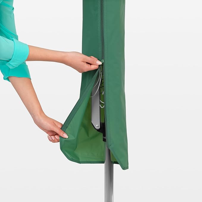 Brabantia Topspinner Outdoor 4 Arm Spinning Clothesline (131 ft/Ø 1.8") Rotating, Folding Clothes Drying Rack + Concrete Ground Tube (Gray)