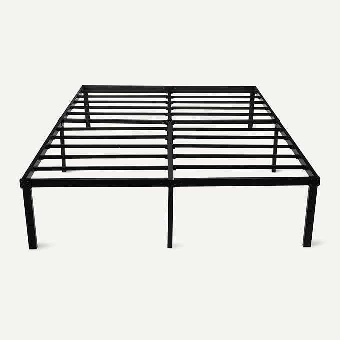 Amazon Basics - Metal Bed Frame, Non-Foldable Platform Bed, Easy Assembly, Full, 54W x 75L in, Black