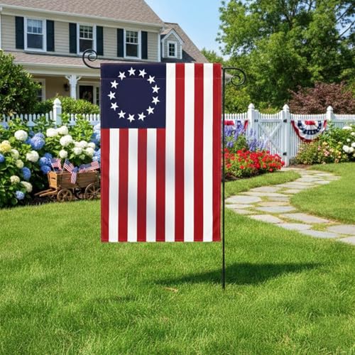 Betsy Ross Flag Garden Flags 12x18 Inch Double Side 250 Anniversary 13 Star USA Yard Flag Colonies for Outside Patriotic