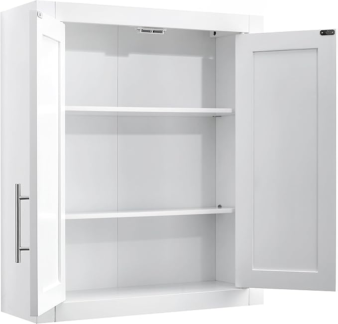 Crosley Furniture Savannah 3-Piece Wall Storage Cabinet, Cabinets for Laundry, Bathroom, Kitchen, White