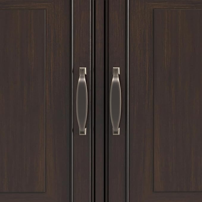 SIMPLIHOME Connaught Buffet - 67 inch Wide Solid Wood 4 Door Sideboard Cabinet in Dark Chestnut Brown, Traditional Dining Room Storage for Kitchen or Living Room with 2 Drawers and Adjustable Shelves