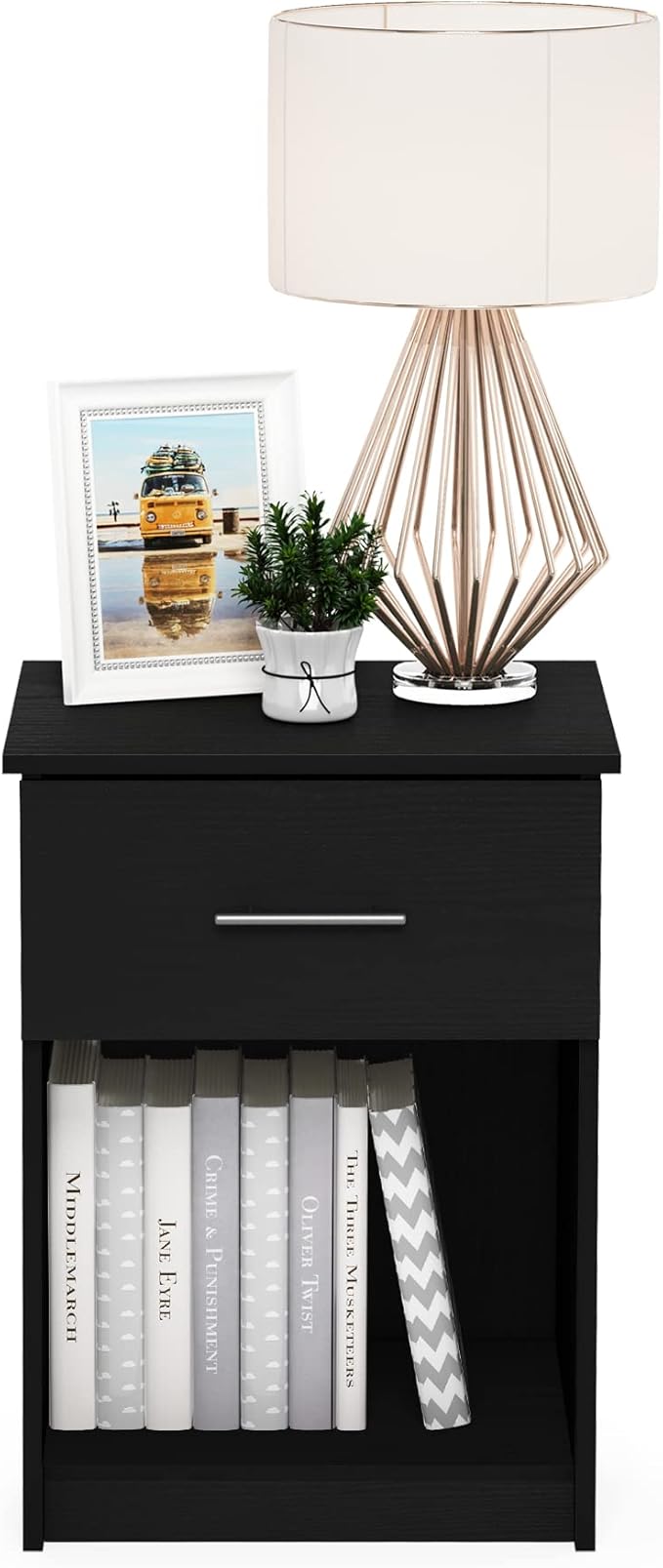 Furinno Tidur Nightstand, Americano, 1-Pack Handle