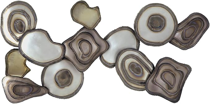Signature Design by Ashley Worthman Contemporary Metal Abstract Wall Decor 40 x 20 Inches, Dark Brown & Light Gray