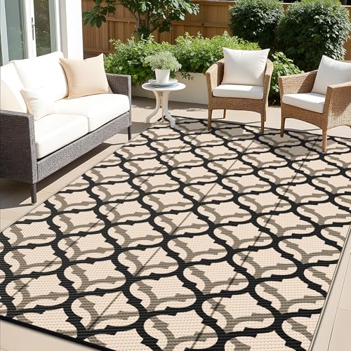 Outdoor Rug 9x12 ft Waterproof Reversible Braided Mat