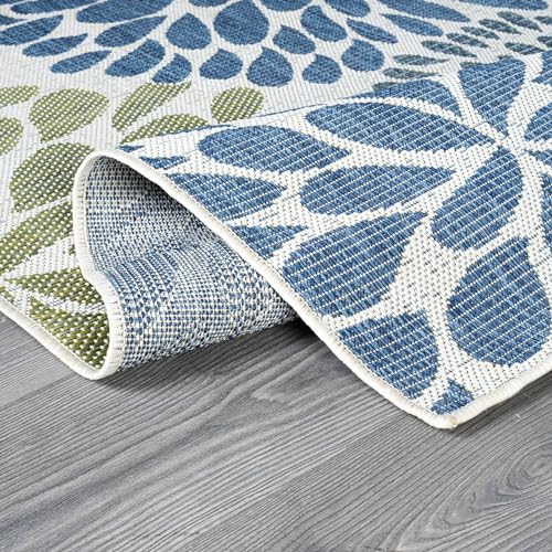 Outdoor Rug 5x7 Modern Exotic Tropical Leaf Area Rugs for Indoor and Outdoor Patio Deck Porch Garden Water Resistant Washable Outside Carpet