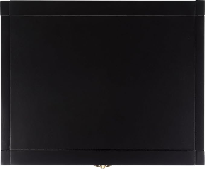 SAFAVIEH Home Collection - Yudi Black Nightstand, 1 Drawer 1 Shelf Bedside Table with Gold Metal Accent Pull, Fully Assembled (NST9201E)