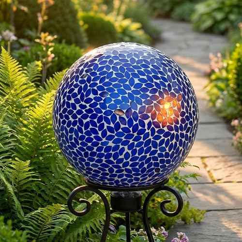 Sunnydaze 10" Mosaic Glass Gazing Ball for Garden (2 Count)