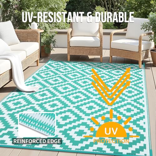 Outdoor Rug 9x18 ft Waterproof Reversible Mat (162.0139 Sq Ft)