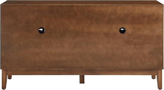 Ball & Cast 60" Mid Century Modern Sideboard Cabinet with Openwork Carving, Media Console & Buffet Cabinet with 4 Doors and Adjustable Shelves for Living Room,Kitchen Coffee Bar, Dining Room, Walnut