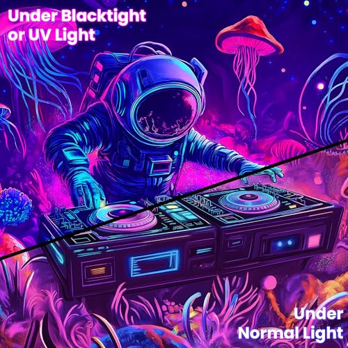 Astronaut Space Blacklight Tapestry 79"x59"