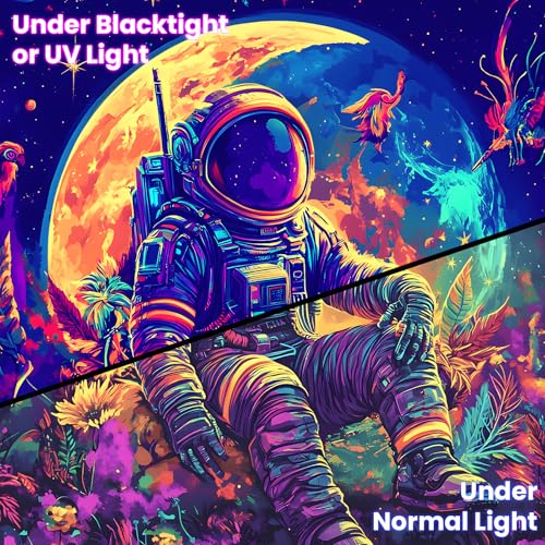 Astronaut Space Blacklight Tapestry 79"x59"