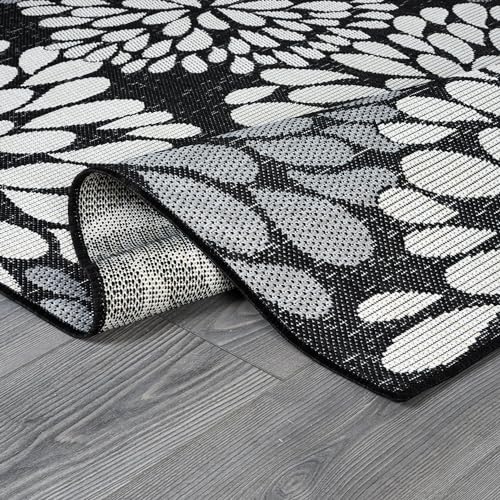 Outdoor Rug 10x14 Modern Exotic Tropical Leaf Area Rugs for Indoor and Outdoor Patio Deck Porch Garden Water Resistant Washable Outside Carpet
