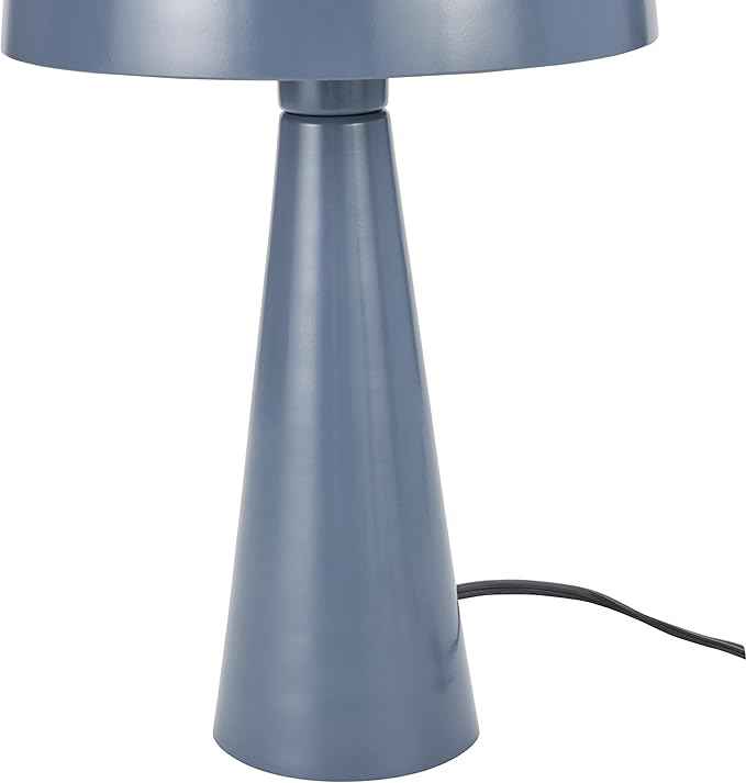 Nourison Home 16" Bluish Grey Metal Mushroom Table Lamp, Modern, Retro, Desk Light for Bedroom, Dining, Office, Entryway