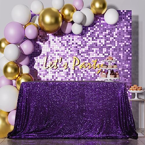 Sequin Tablecloth 50x72 Inch Purple for Wedding Halloween Party