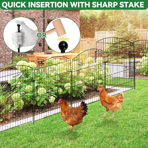 10 Panel No Dig Garden Fence with Gate (60 Sq Ft)