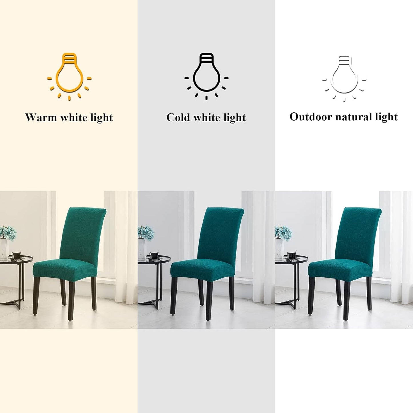 Joccun Chair Covers for Dining Room Set of 4, Dining Chair Slipcovers Stretch Dining Room Chair Covers Seat Protector,Washable Parsons Chair Cover for Home,Banquet(Peacock Blue,4 Pack)