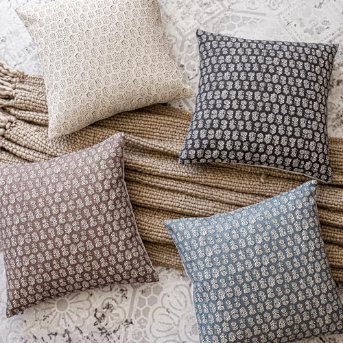 Decorative Floral Print Throw Pillow Covers 24×24 Inch (2 Count)