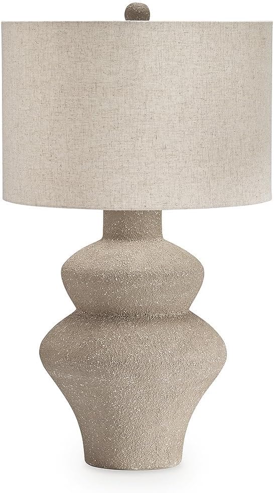 Signature Design by Ashley Jossleigh Bohemian Table Lamp with 3-Way Switch and Drum Shade, Beige