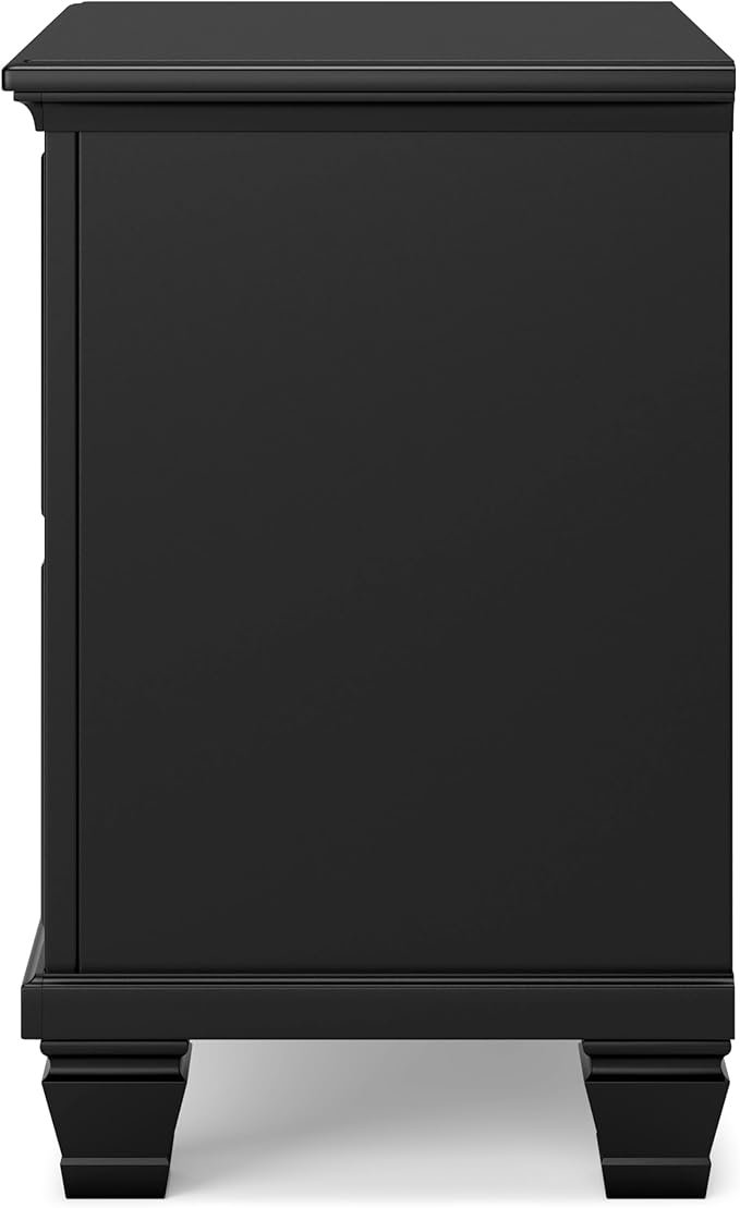 Signature Design by Ashley Lanolee Classic 2 Drawer Nightstand for Bedroom, 26.75" Tall, Black