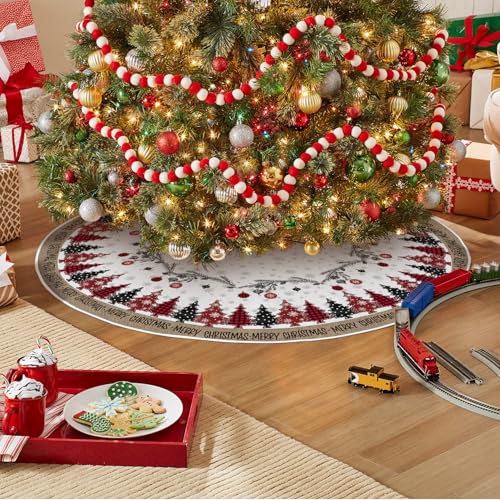 Ornaments Snowflake Merry Christmas Tree Skirt 48 Inch