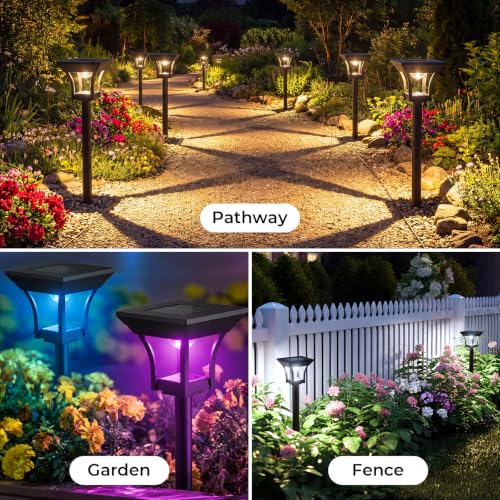 RGBCW Solar Pathway Lights Outdoor (24 Count)