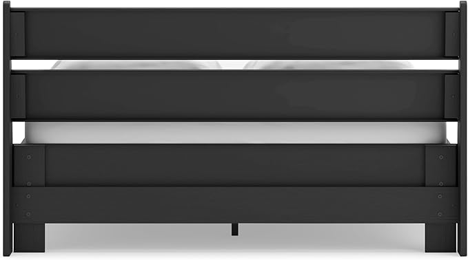 Signature Design by Ashley Socalle Casual Queen Panel Platform Bed, Foundation or Box Spring Not Needed, Black