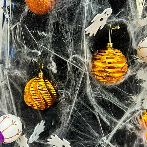 16ct Christmas Ball Ornaments Set Yellow Shatterproof Xmas Tree Hanging Decorations for Fall Thanksgiving Holiday Decor (24 Count)