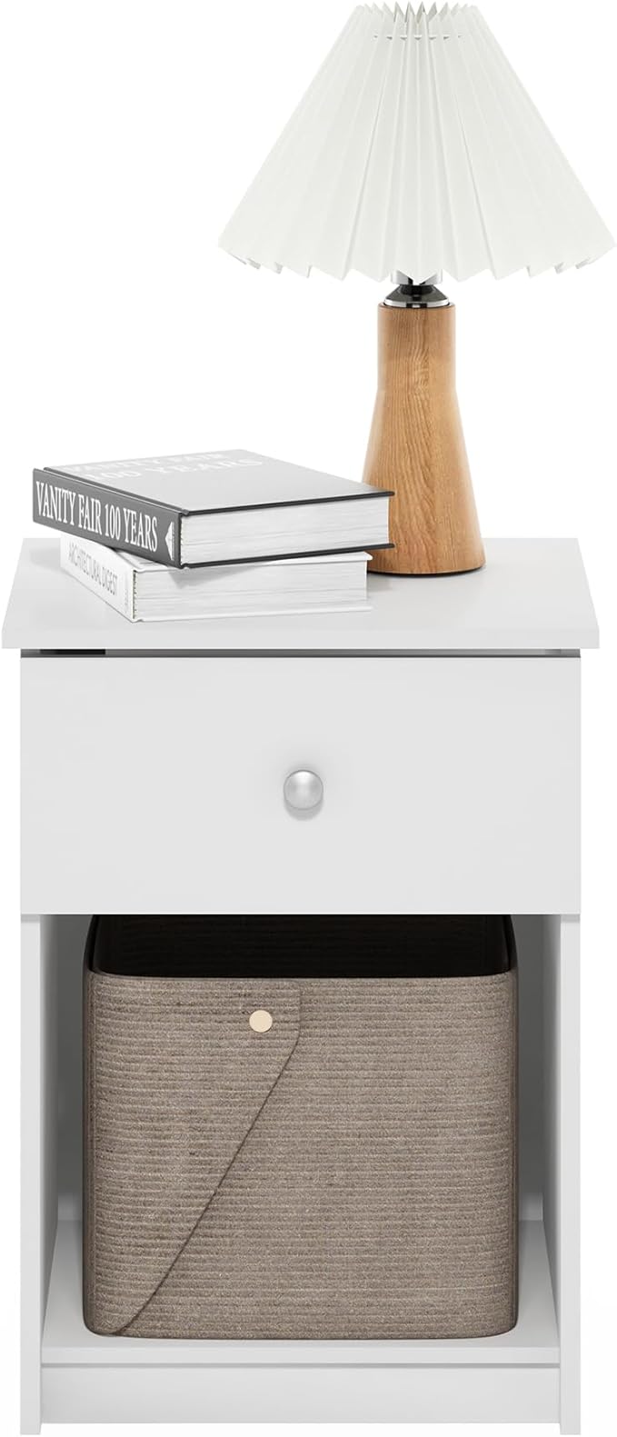 Furinno Tidur Nightstand, 1-Pack, White