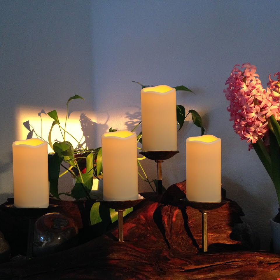 9PACK Outdoor Plastic flameless Candles with Remote Control and Timer (9 Count)