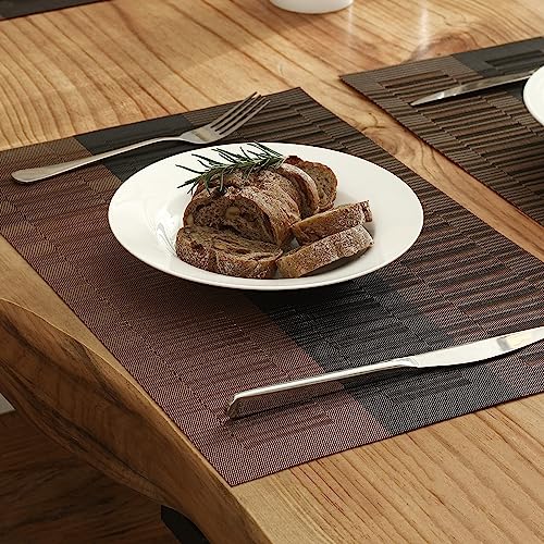 Brown with Black Striped Placemats Set of 4 (4 Count)
