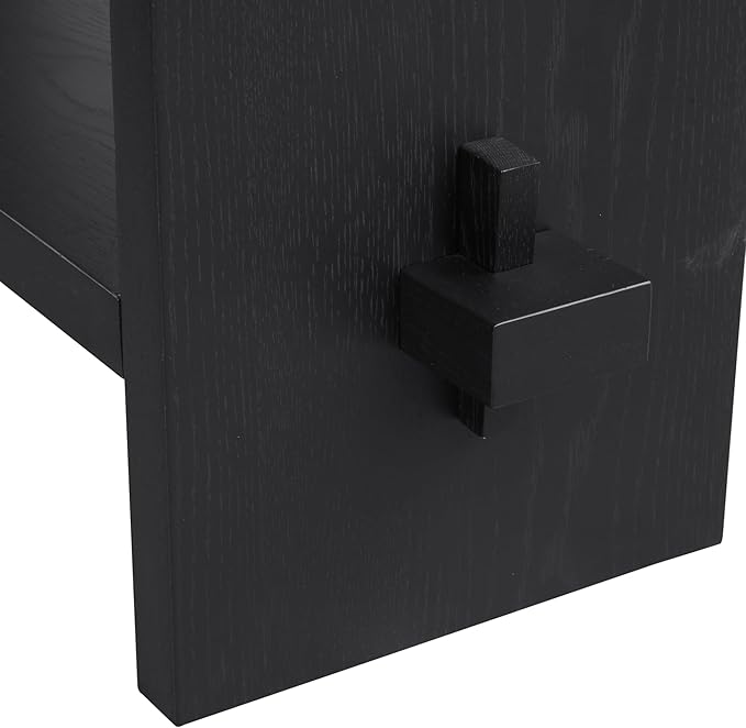 Nathan James Virgo Wood Accent Storage Console Sofa Table, for Entryway, Hallway or Living Room, Reclaimed Black Oak - Set of 2