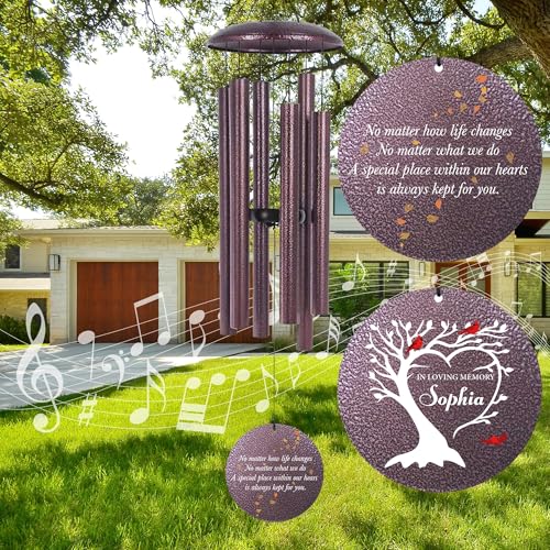 Personalized Cardinal Sympathy Wind Chimes