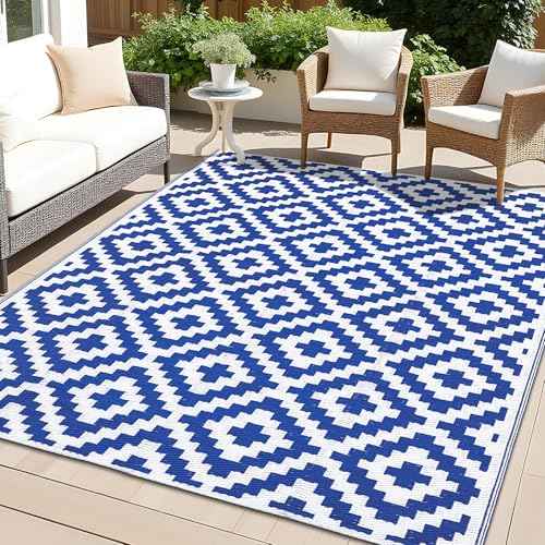 Outdoor Rug 4x6 ft Waterproof Reversible Mat