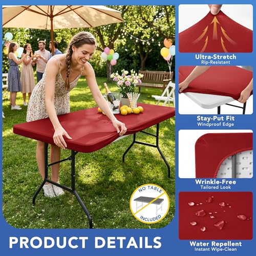 Fitted Tablecloth for 8 Foot Rectangle Tables (4 Count)