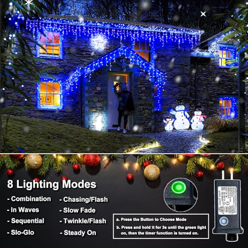 33FT 400 LED Icicle Lights for Outside