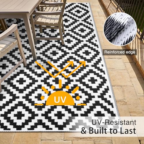 Outdoor Rug 4x6 ft Waterproof Reversible Mat
